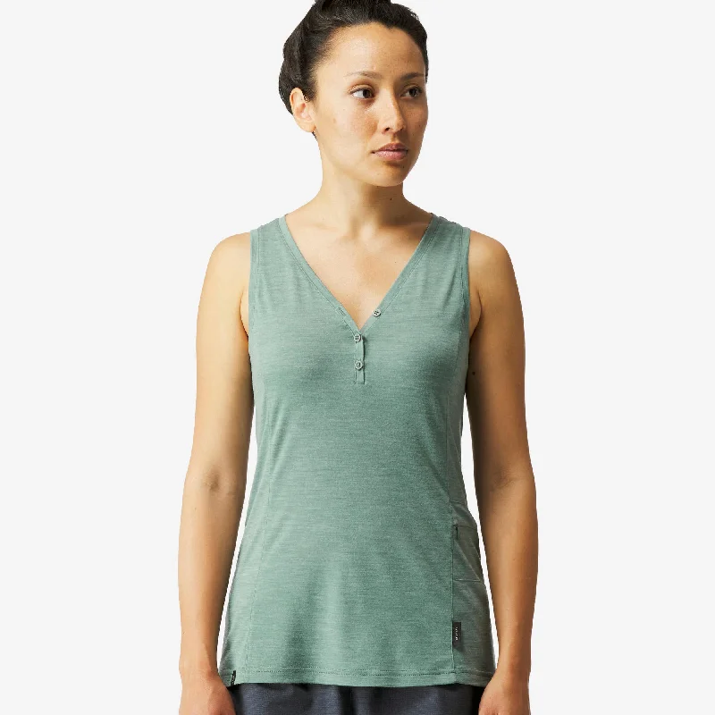 Massive Deal Forclaz Women's merino wool Backpacking & travel tank top- Travel 500