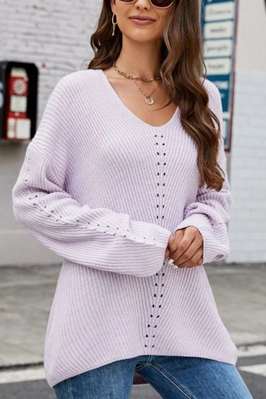 Final Markdown WOMEN OVERSIZED LOOSE FIT PULLOVER SWEATER