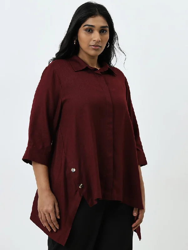Bargain Prices Gia Maroon Flared Shirt