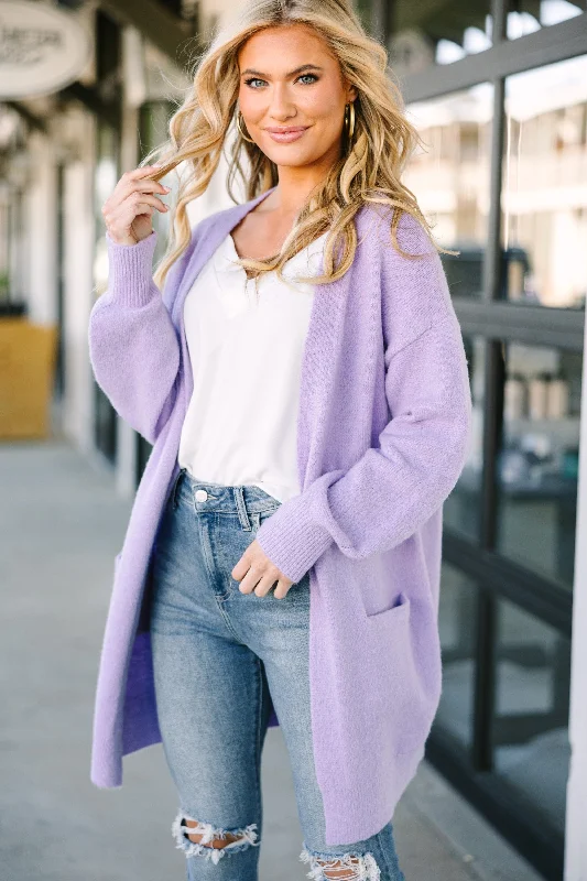 Weekend Deal What A Dream Lavender Purple Bubble Sleeve Cardigan