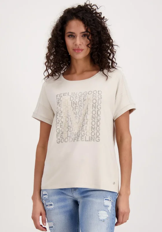 Year-End Deals Monari Felling Good Rhinestone T-Shirt, Beige