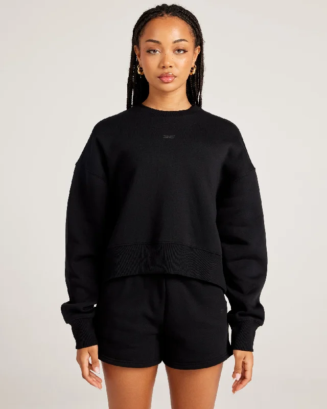 Savings Soar This Weekend Omni Relaxed Crewneck - Black