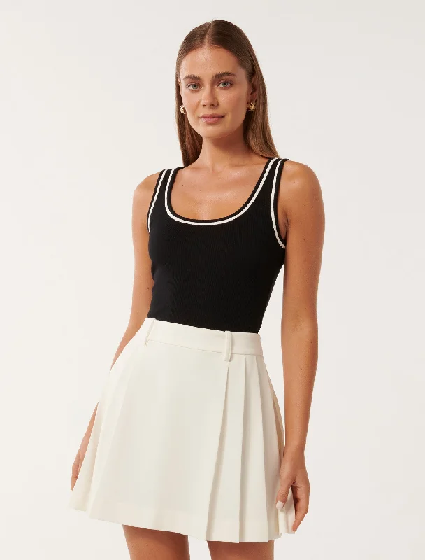 Limited Availability Rita Tipped Scoop Tank Top