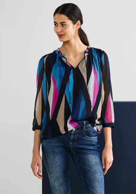Don't Miss Street One Dimond Print Chiffon Blouse, Multi