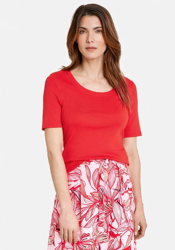 Bonus Offer Gerry Weber Round Neck T-Shirt, Red