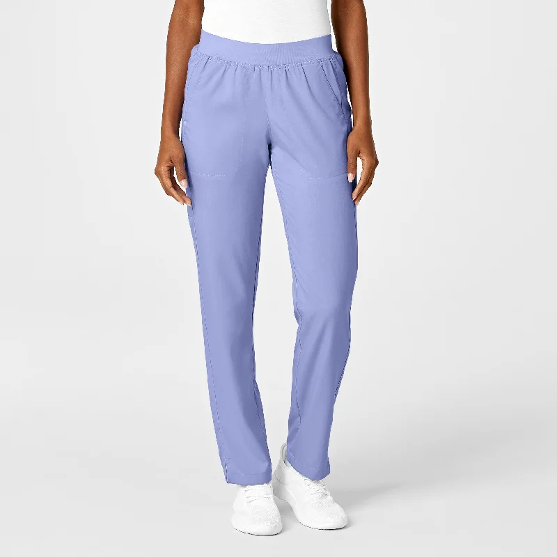 Pay Less PRO Women's Knit Waist Cargo Scrub Pant - Ceil Blue
