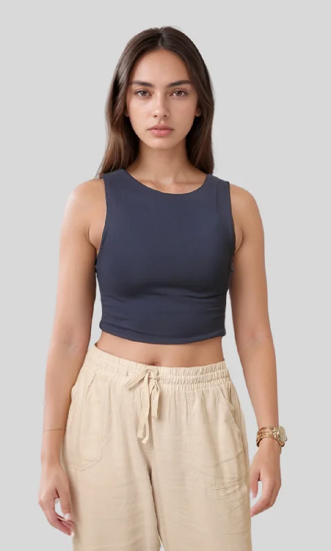 Weekend Discounts to Delight Women Crop Tank Top (Dark Blue)