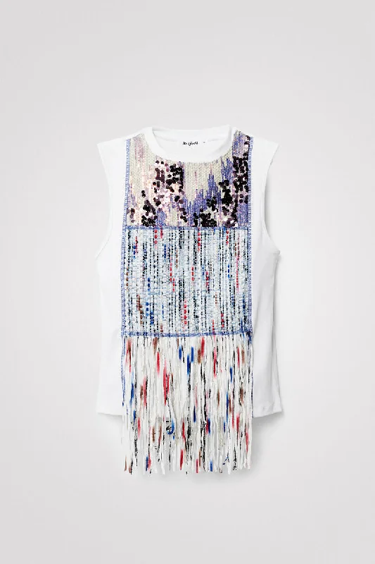 Unmissable Sale Desigual Patchwork Top with Fringe