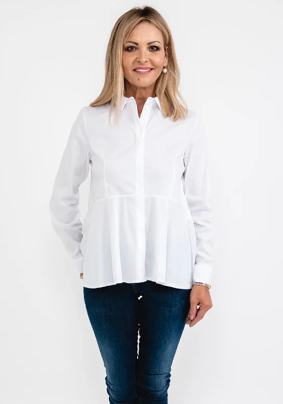 Amazing Deals d.e.c.k. By Decollage Peplum Waist Shirt, White