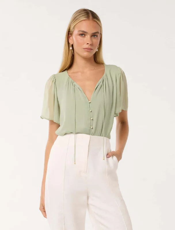 Instant Savings Alba Button Front Blouse