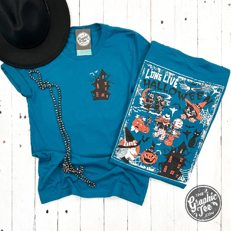 Now or Never Long Live Halloween Deep Teal Short Sleeve Tee