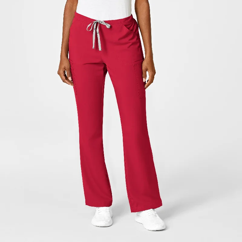 Massive Deals PRO Women's Moderate Flare Leg Scrub Pant - Red