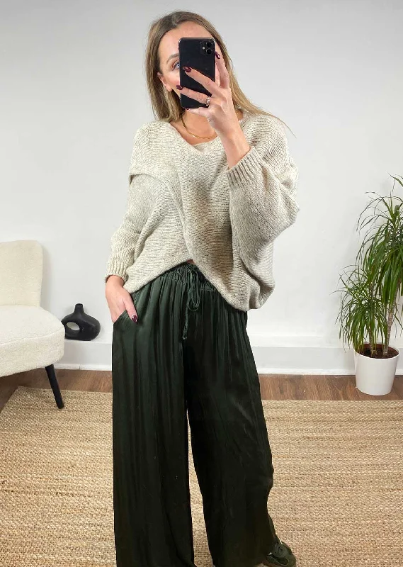 Epic Deals Jane Crossover Knit Jumper in Beige