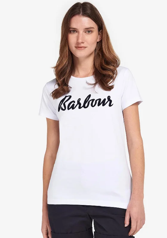 Sneak Peek Sale Barbour Womens Otterburn T-Shirt, White & Navy
