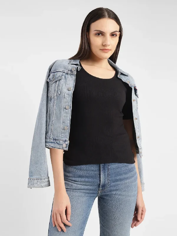 Super Deal Women's Solid Scoop Neck T-shirt