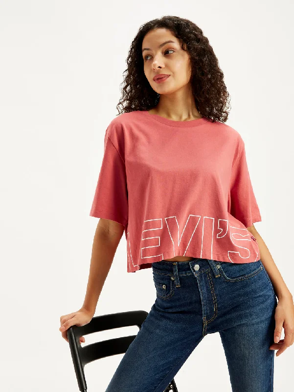 Can't Resist Women's Brand Logo Loose Fit T-Shirt