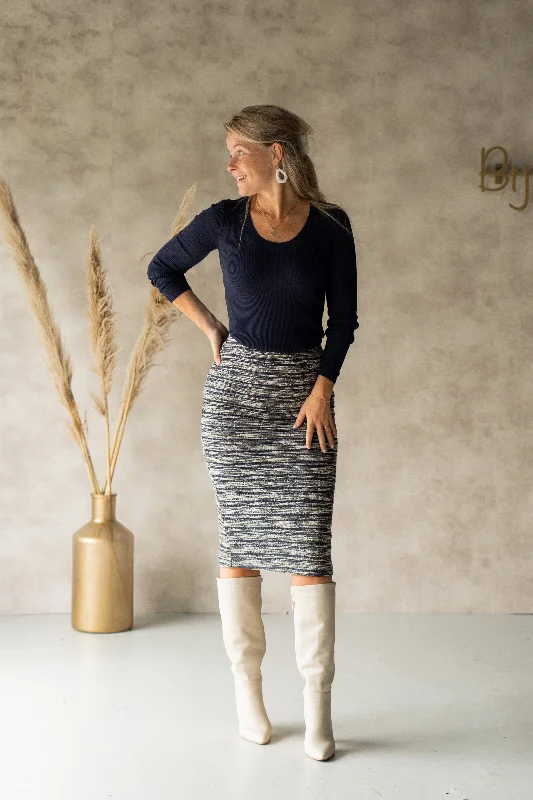 Friends and Family Sale Eby fijngebreide trui midnight blue