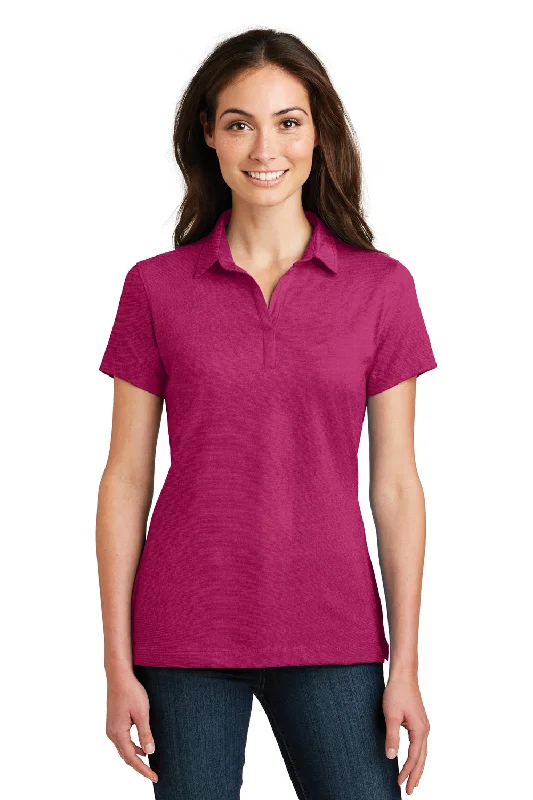 Price Drop Port Authority Womens Meridian Short Sleeve Polo Shirt - Azalea Pink - Closeout