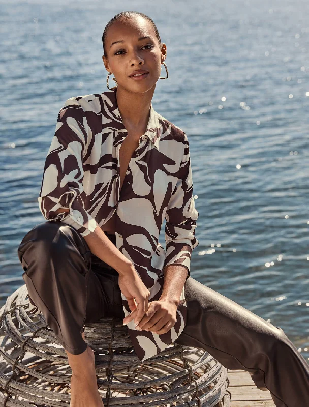 Exclusive Savings Lila Longline Printed Satin Shirt