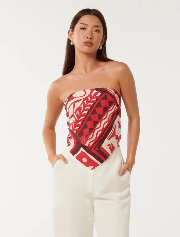 Weekend Savings Sensation Nera Strapless Scarf Top