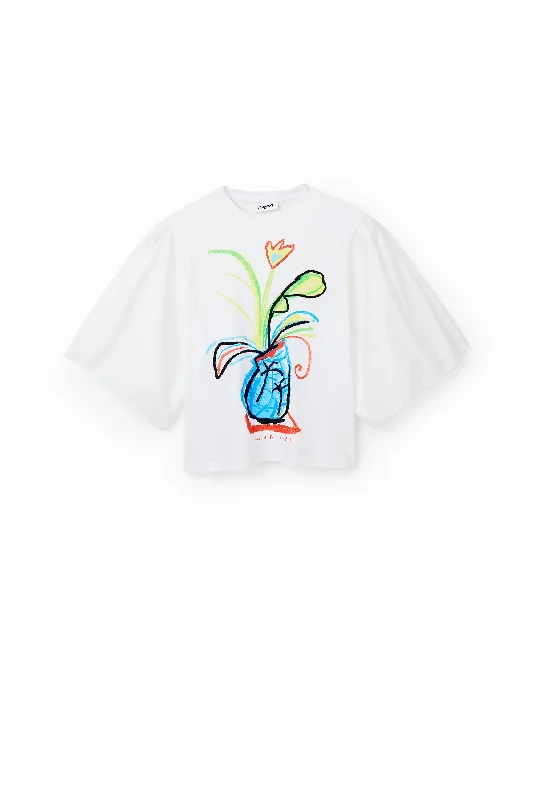 Unmissable Offer Desigual Poplin Voluminous Sleeve T-shirt
