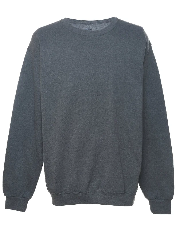 Year-End Clearance Dark Grey Plain Sweatshirt - L