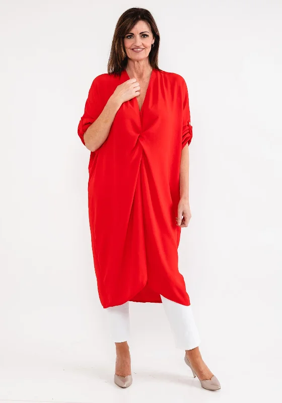Price Drop d.e.c.k. by Decollage One Size Long Tunic Top, Red