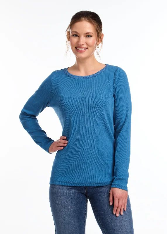 Instant Savings Long-Sleeve Boat Neck Top