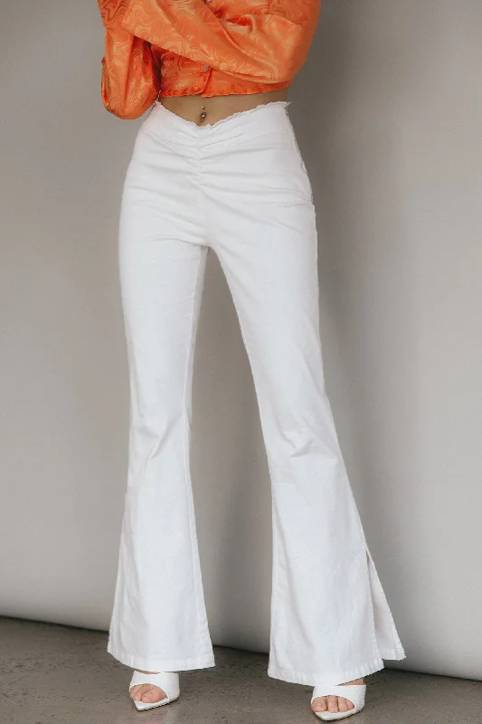 Shop the Weekend Away Mahla Flared Pants Ivory