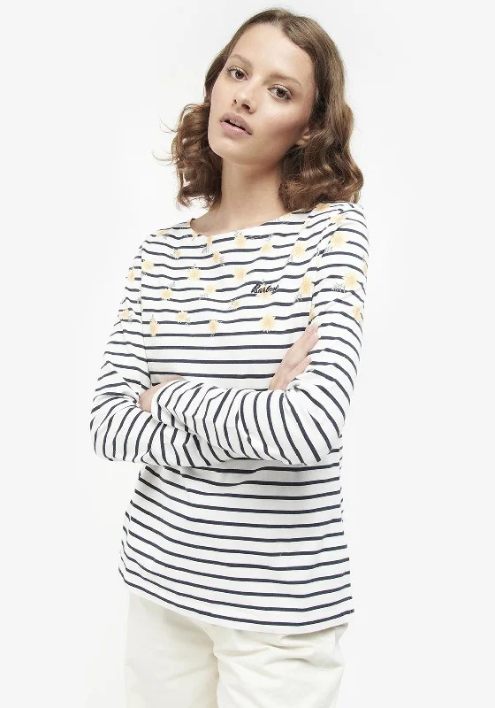 Today’s Deal Barbour Womens Bradley Sunflower Stripe Top, Cloud