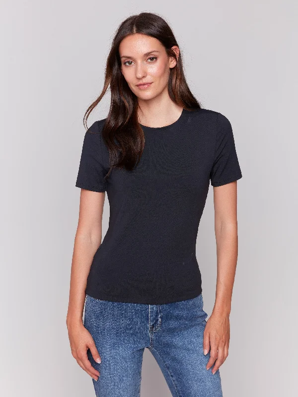 Savings Galore Short-Sleeved Super Stretch Top - Black