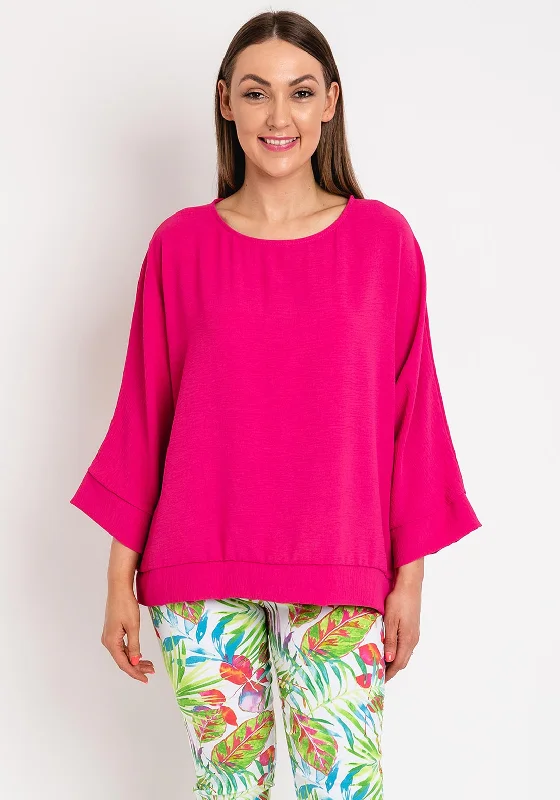 Weekend Deals to Make You Happy d.e.c.k. By Decollage One Size Batwing Top, Fuchsia