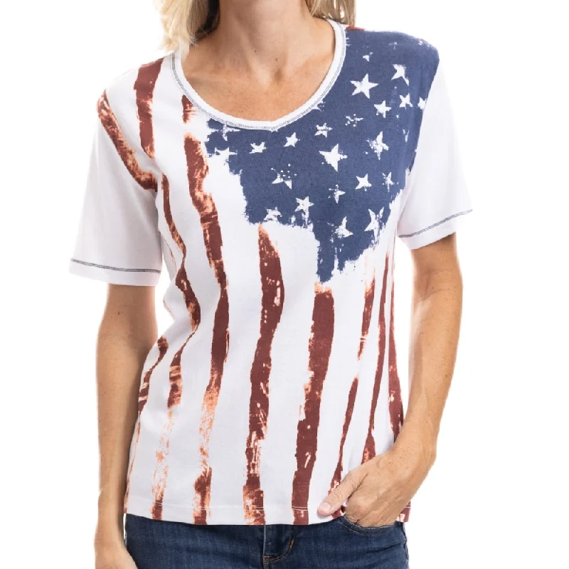 Weekend Flash Sale Women's Old Glory V-Neck T-Shirt