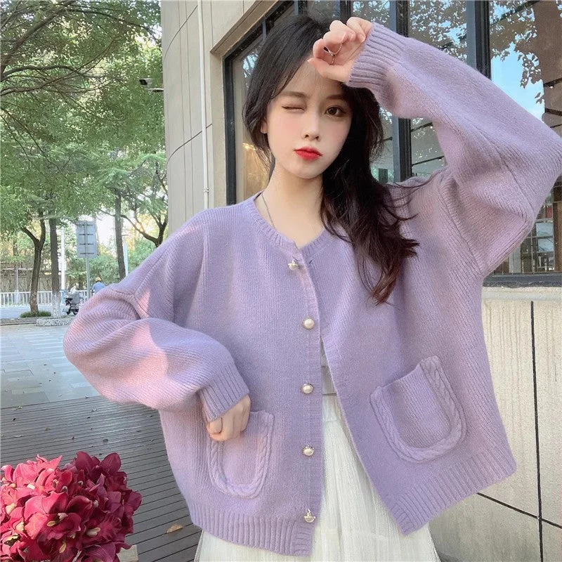 YEAR-End Clearance Plus size cardigan jacket knitted top women's autumn and winter new loose sweater      S3388