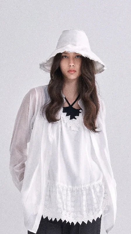 Final Clearance Lace Trimmings 2 in 1 Shirt