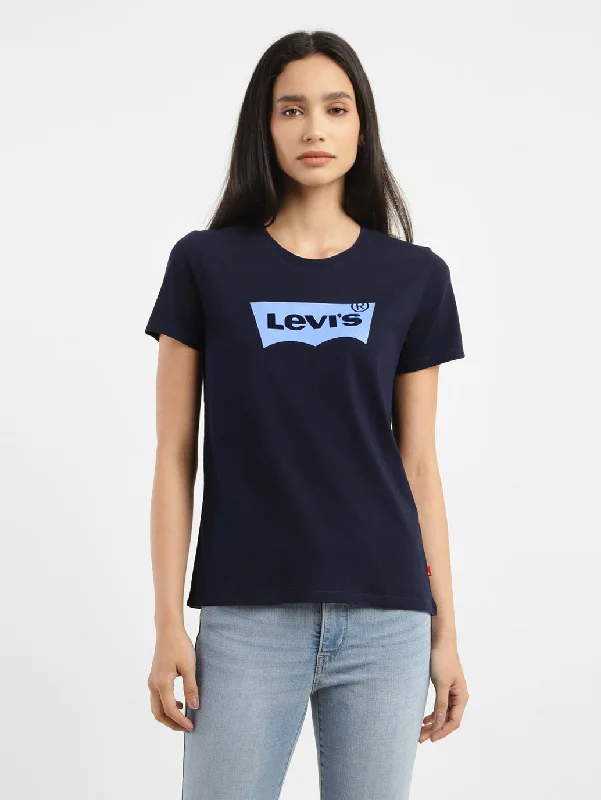 Big Discounts Women's Brand Logo Round Neck T-shirt
