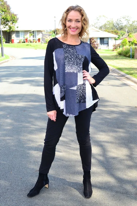 Weekend Bargains Await You Grey Cross Over Layered Swing Tunic Top