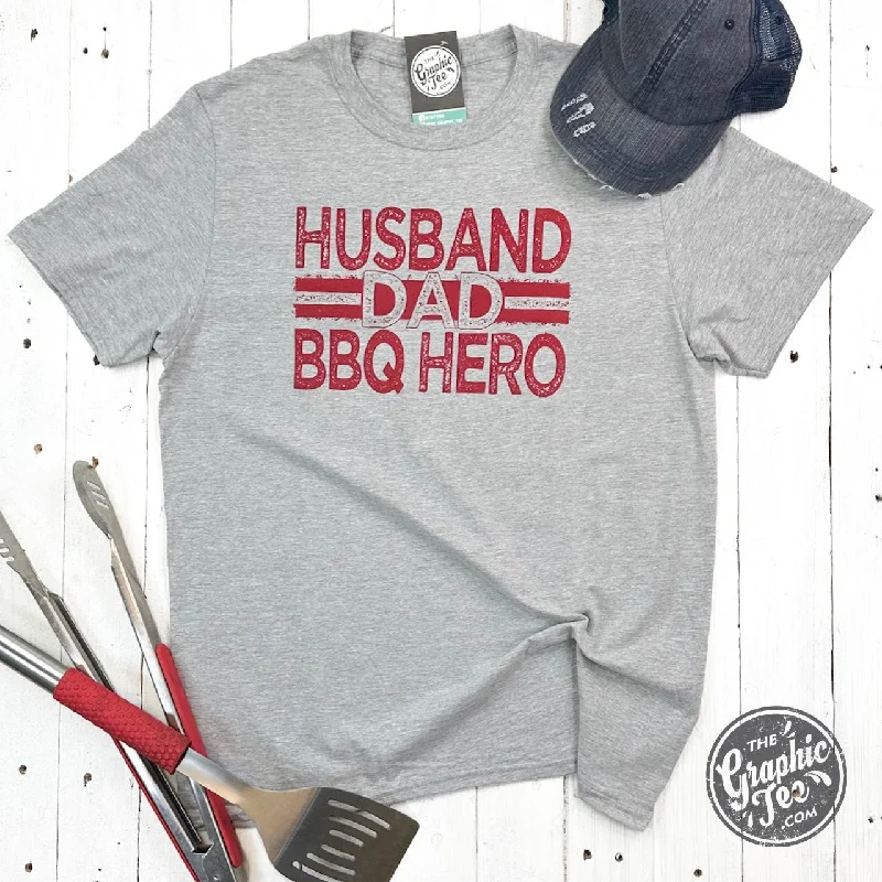 Clearance Items Husband. Dad. BBQ Hero. Short Sleeve Unisex Tee