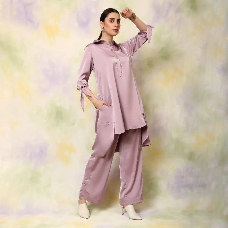 Take Advantage Solid Mauve Co-ord Set Top