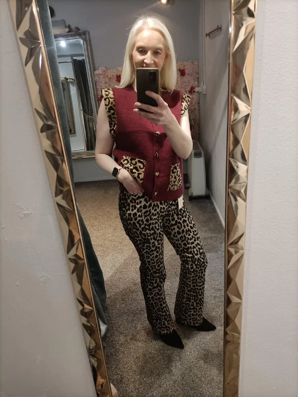 Great Deal Leopard pocket waistcoat 8-14