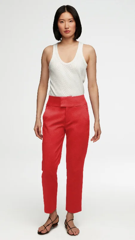 Weekend Deals That Impress Flex Waist Trouser in Performance Cotton | Poppy