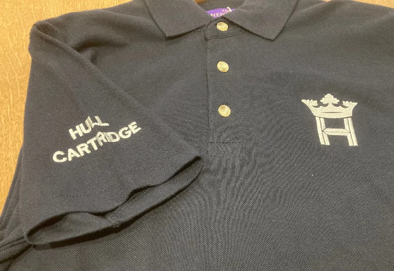 Act Fast Hull Cartridge Ladies Polo Shirt-Medium-Navy