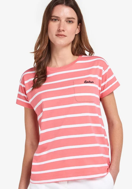 Friends and Family Sale Barbour Womens Otterburn Stripe T-Shirt, Pink Punch