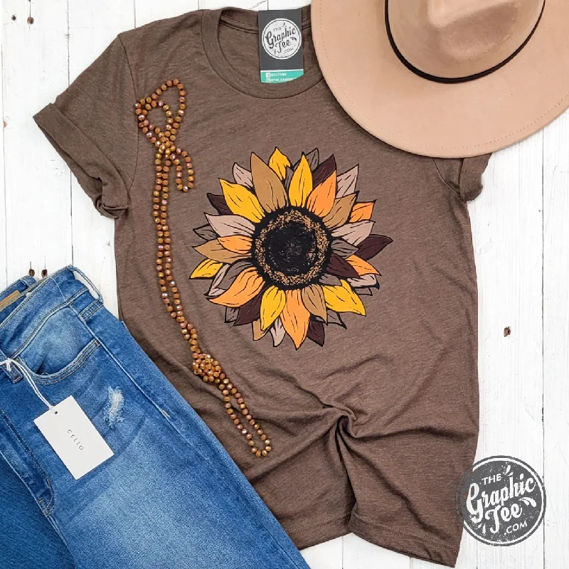 Today’s Deal Fall Sunflower Heather Brown Short Sleeve Tee