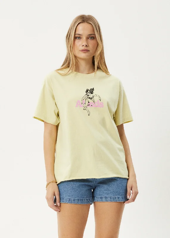 Price Cut AFENDS Womens No Fury - Oversized Tee - Lemongrass
