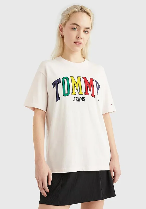 Deal Zone Tommy Jeans Womens Relaxed Crew Neck Tshirt, White