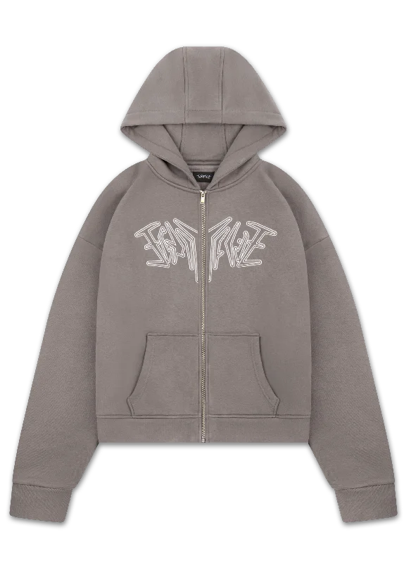 Time-Sensitive ZIP HOODIE DARK GREY