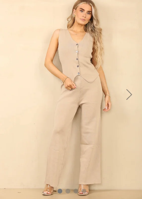 Mega Discount CLARA BUTTON DETAIL WAIST COAT SET