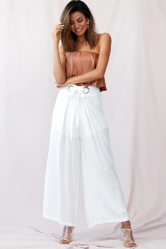 Unbeatable Prices Saigon Wide Leg Eyelet Pants White