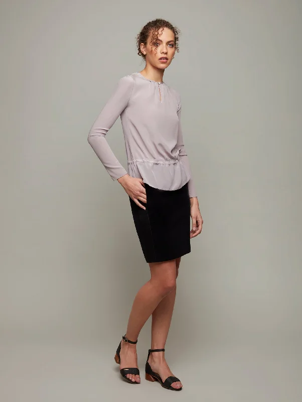Big Discounts WISP | Pleated-Neck Silk Blouse